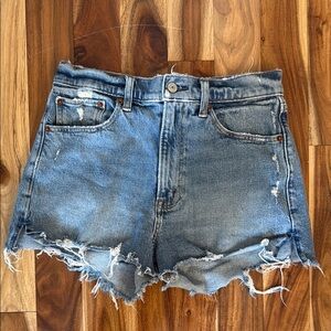 Distressed Blue Denim Shorts